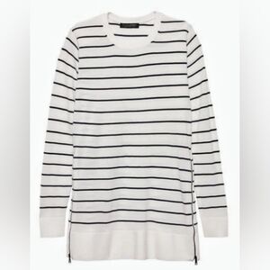 Banana Republic 100% Merino Wool White & Blue Striped Nautical Sweater sz S